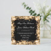 Elegant Wedding Save the Date Lights Gold (Staand voorkant)