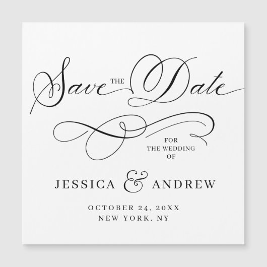 Elegant Wedding Save the Date Magnetic Card (Voorkant)