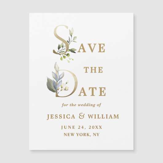 Elegant Wedding Save the Date Magnetic Card (Voorkant)