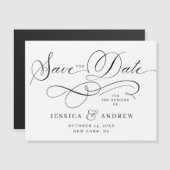 Elegant Wedding Save the Date Magnetic Card (Voorkant / Achterkant)