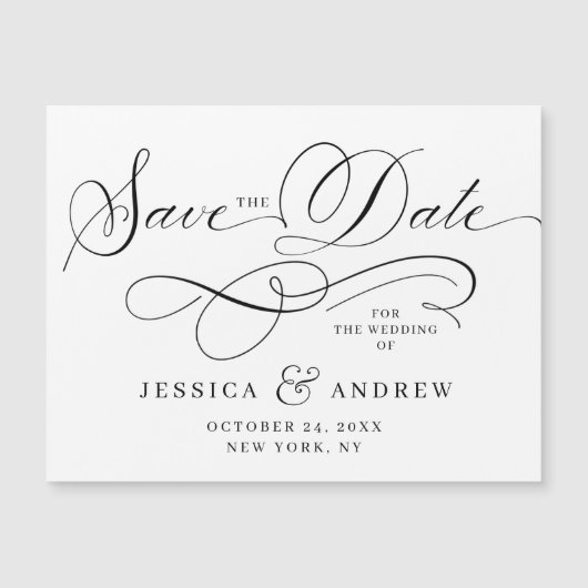 Elegant Wedding Save the Date Magnetic Card (Voorkant)
