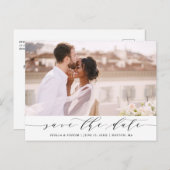 Elegant Wedding Save the Date Photo Aankondigingskaart (Voorkant / Achterkant)