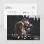 Elegant Wedding Save the Date Photo Briefkaart (Voorkant / Achterkant)