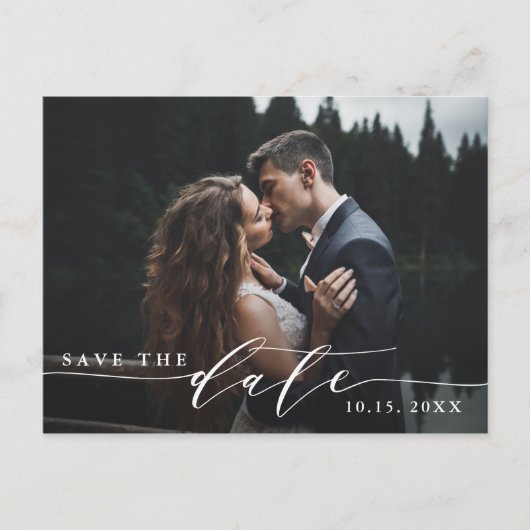 Elegant Wedding Save the Date Photo Briefkaart (Voorkant)