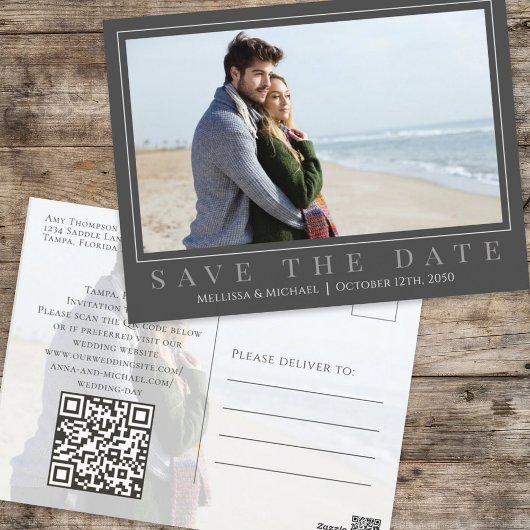 Elegant Wedding Save the Date Photo Briefkaart