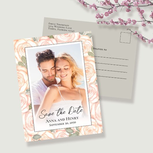 Elegant Wedding Save the Date Photo Briefkaart