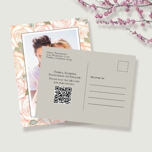 Elegant Wedding Save the Date Photo Briefkaart