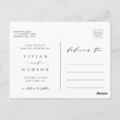 Elegant Wedding Save the Date Photo Briefkaart (Achterkant)