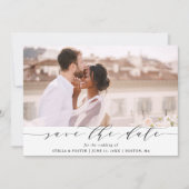 Elegant Wedding Save the Date Photo Card (Voorkant)