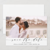 Elegant Wedding Save the Date Photo Card (Voorkant / Achterkant)