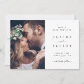 Elegant Wedding Save the Date Photo Card (Voorkant)