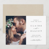 Elegant Wedding Save the Date Photo Card (Voorkant / Achterkant)