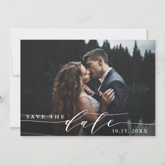 Elegant Wedding Save the Date Photo Card (Voorkant)