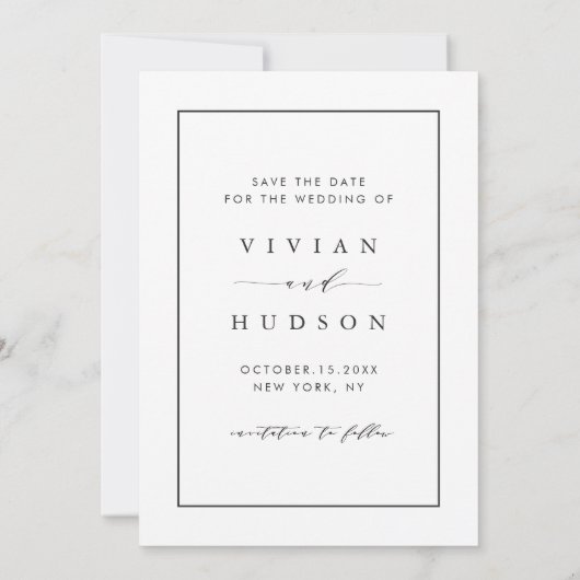 Elegant Wedding Save the Date Photo Card (Achterkant)