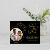 Elegant Wedding Save the Date Photo Folie Uitnodiging Briefkaart (Staand Voorkant)