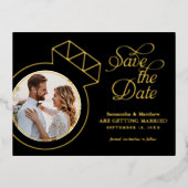 Elegant Wedding Save the Date Photo Folie Uitnodiging Briefkaart (Voorkant)