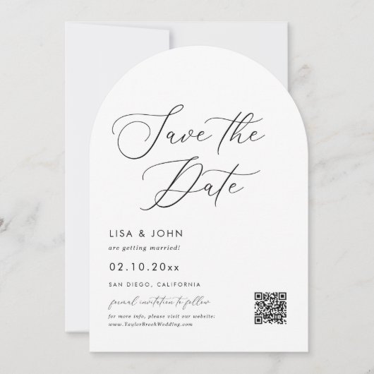 Elegant Wedding Save the Date Photo Kaart (Voorkant)