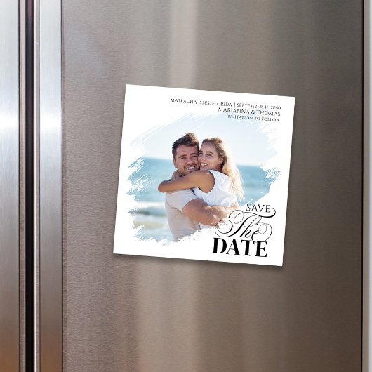 Elegant Wedding Save the Date Photo Magnetic