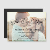 Elegant Wedding Save the Date PHOTO Magnetic Kaart (Voorkant / Achterkant)