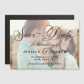 Elegant Wedding Save the Date PHOTO Magnetic Kaart (Voorkant / Achterkant)