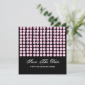 Elegant Wedding Save the Date Pink Diamonds (Staand voorkant)