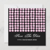 Elegant Wedding Save the Date Pink Diamonds (Voorkant)