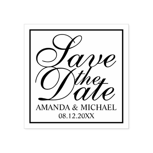 Elegant Wedding Save the Date Rubberstempel (Afrduk)