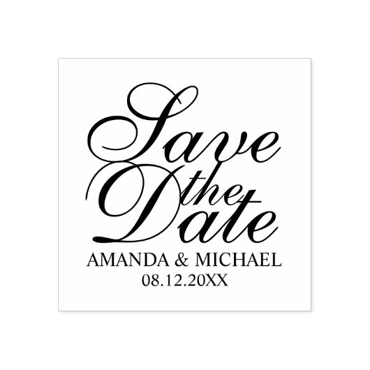 Elegant Wedding Save the Date Rubberstempel (Afrduk)