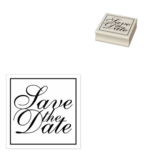 Elegant Wedding Save the Date Rubberstempel (Gestempeld)