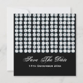 Elegant Wedding Save the Date Silver Diamonds (Voorkant)