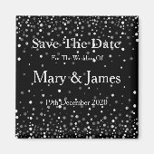 Elegant Wedding Save the Date Sparkle Magneet (Voorkant)
