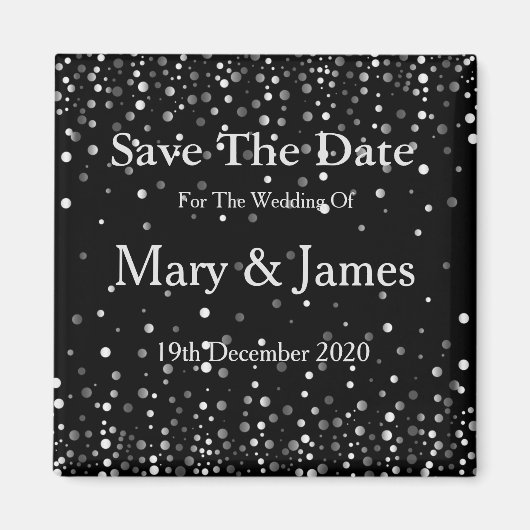 Elegant Wedding Save the Date Sparkle Magneet (Voorkant)