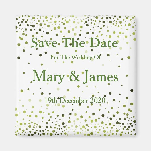 Elegant Wedding Save the Date Sparkle Magneet (Voorkant)