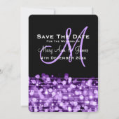 Elegant Wedding Save the Date Sparkles Paars (Achterkant)
