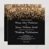 Elegant Wedding Save the Date Stars Gold (Voorkant / Achterkant)