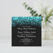Elegant Wedding Save the Date Stars Turquoise (Staand voorkant)