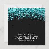 Elegant Wedding Save the Date Stars Turquoise (Achterkant)