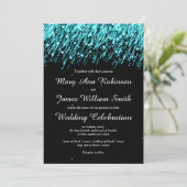 Elegant Wedding Save the Date Stars Turquoise (Staand voorkant)