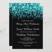 Elegant Wedding Save the Date Stars Turquoise (Voorkant / Achterkant)