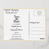 Elegant Wedding Save the Date White Faux Gold Folie Uitnodiging Briefkaart (Achterkant)