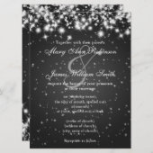 Elegant Wedding Save the Date Winter Sparkle Black (Voorkant / Achterkant)