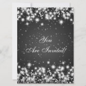 Elegant Wedding Save the Date Winter Sparkle Black (Achterkant)