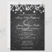 Elegant Wedding Save the Date Winter Sparkle Black (Voorkant)