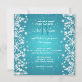 Elegant Wedding Save the Date Winter Sparkle Blue (Achterkant)