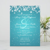 Elegant Wedding Save the Date Winter Sparkle Blue (Staand voorkant)
