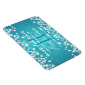 Elegant Wedding Save the Date Winter Sparkle Blue Magneet (Rechterzijde)