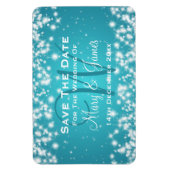 Elegant Wedding Save the Date Winter Sparkle Blue Magneet (Verticaal)