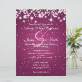 Elegant Wedding Save the Date Winter Sparkle Pink (Staand voorkant)