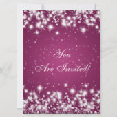 Elegant Wedding Save the Date Winter Sparkle Pink (Achterkant)