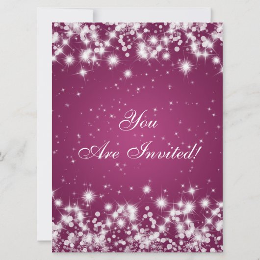 Elegant Wedding Save the Date Winter Sparkle Pink (Achterkant)
